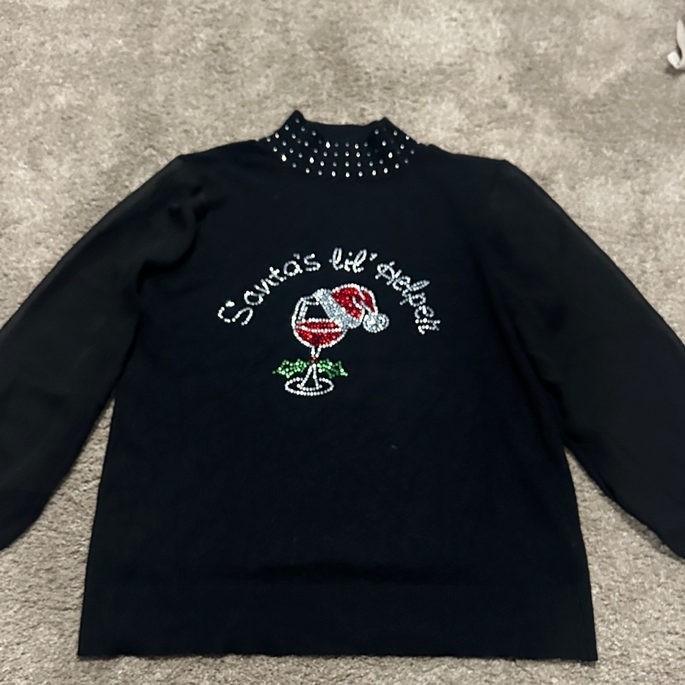 Cable & Gauge Sweater with Santa's Lil' Helper Design